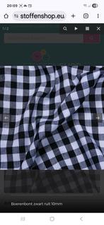 zwart/wit brabantsbont stof 5 meter, Overige kleuren, Ophalen of Verzenden, Katoen, Nieuw