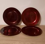 4 STUKS samen €5,00 KUNSTSTOF BORDEN Ø 32 BORDEAUX ROOD, Huis en Inrichting, Keuken | Servies, Overige materialen, Gebruikt, Ophalen of Verzenden