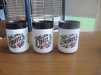oude wit glazen koffie -thee - suiker potten, Antiek en Kunst, Curiosa en Brocante, Ophalen