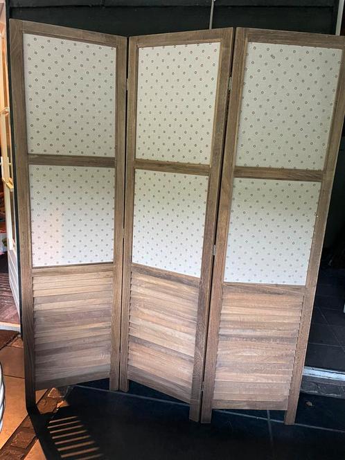Antiek landelijk kamerscherm van hout, Huis en Inrichting, Woonaccessoires | Kamerschermen, Zo goed als nieuw, Ophalen of Verzenden