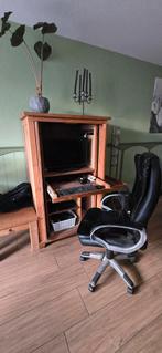 Compact Computermeubel met Wegschuifbare Deuren, Ophalen, 70 tot 120 cm, 120 tot 170 cm, Modern