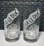 2 Bar-le-Duc natuurlijk mineraalwater glazen. Hoogte 13,5 cm, Ophalen of Verzenden, Zo goed als nieuw, Waterglas