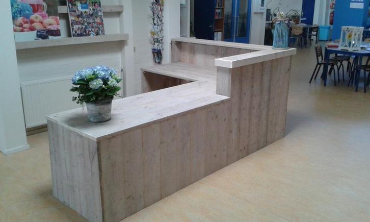 Maatwerk toonbank, dressoir winkelbalie van steigerhout, Huis en Inrichting, Kasten | Dressoirs, Nieuw, Ophalen