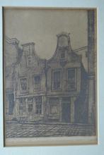 Adri van Dijk ets lombardstraat Rotterdam 1925, Ophalen of Verzenden