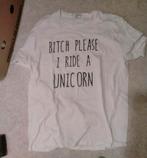 Tshirt met text wit, Ophalen of Verzenden, Zo goed als nieuw, Maat 52/54 (L), Wit
