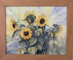 MOOI GESCHILDERDE AQUAREL ZONNEBLOEMEN INGELIJST, Ophalen