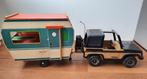 Tonka jeep Ford Bronco MR-970 met Sunny caravan uit 1978-197, Kinderen en Baby's, Speelgoed | Speelgoedvoertuigen, Gebruikt, Ophalen of Verzenden