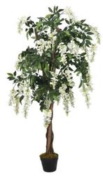 Kunstplant kunstboom wisteria 80 cm groen wit GRATIS BEZORGD, Huis en Inrichting, Woonaccessoires | Kunstplanten en Kunstbloemen