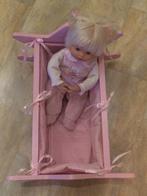 Houten Poppenbed (schommelbedje schommelwieg) roze, Ophalen, Zo goed als nieuw, Overige typen
