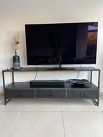 Stoer zwart tv meubel, Ophalen, 150 tot 200 cm, Zo goed als nieuw, Minder dan 100 cm