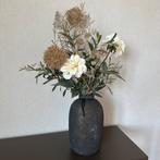 Bloemstuk in zwarte vaas pot BRYNXZ, goud, creme 70 cm, Ophalen of Verzenden, Zo goed als nieuw
