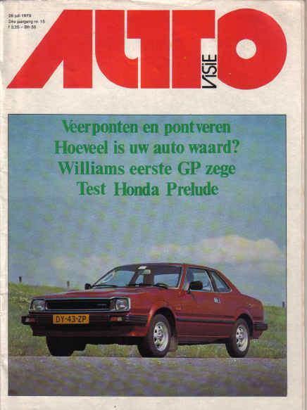 Autovisie 15 1979 : Renault 20TS - Honda Prelude, Boeken, Auto's | Folders en Tijdschriften, Gelezen, Algemeen, Ophalen of Verzenden