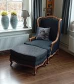 Landelijke fauteuil met hocker, Huis en Inrichting, Fauteuils, Hoffz, 75 tot 100 cm, 75 tot 100 cm, Zo goed als nieuw