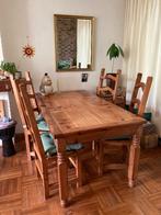 Mexicaanse grenen tafel met vier stoelen, Ophalen, Gebruikt, 50 tot 100 cm, 150 tot 200 cm
