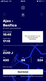 Kaartje Ajax-Benfica Champions League, Tickets en Kaartjes, Sport | Voetbal, Losse kaart, Eén persoon, November, Europa of Champions League