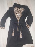 Zwarte trenchcoat met panterprint - nette staat, Ophalen of Verzenden, Zo goed als nieuw, Zwart
