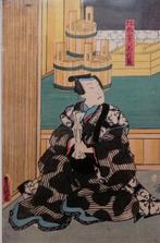 Japanse houtsnede Kunisada Acteursprent, Antiek en Kunst, Kunst | Etsen en Gravures, Ophalen of Verzenden