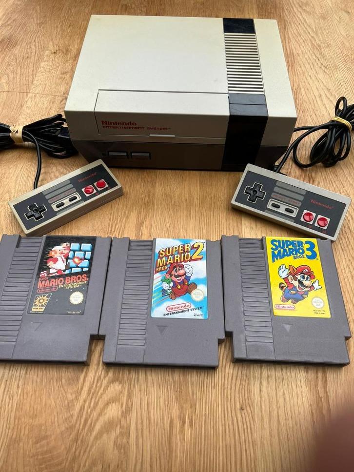 NES met mario bros 1, 2 en 3, Spelcomputers en Games, Games | Nintendo NES, Refurbished, Avontuur en Actie, 1 speler, Vanaf 3 jaar