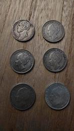 6 Zilveren Guldens, incl. Willem 2, Ophalen of Verzenden