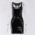 Zwarte leren jurk wetlook jurkje dames leer korte mini, Kleding | Dames, Maat 38/40 (M), Verzenden, Zwart, Nieuw