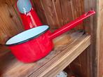 Brocante vintage rood emaille steelpan, Antiek en Kunst, Antiek | Emaille, Ophalen