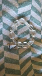 Glazen armband met bedeltje winterkoninkje, elastisch, FIVA, Verzenden, Zo goed als nieuw, Overige kleuren, Overige materialen