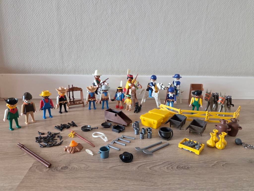 Playmobil - Vintage western/cowboys/indianen/goudzoekers, Kinderen en Baby's, Speelgoed | Playmobil, Ophalen, Gebruikt, Los playmobil