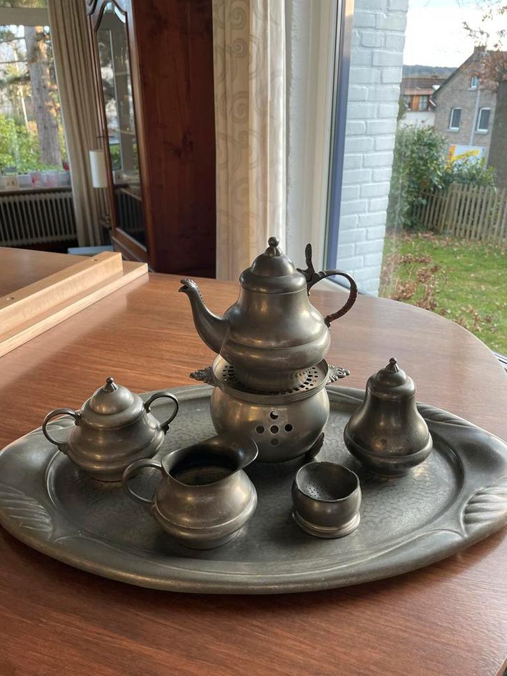 Antiek Tinnen Thee Servies Daalderop, Antiek en Kunst, Antiek | Tin, Ophalen of Verzenden