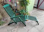 Tuin ligstoel, Tuin en Terras, Ophalen, Gebruikt, Hout, Inklapbaar