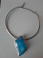 Azuur Blauwe Metalen Ketting, Kunststof, Verstelbaar, Overige kleuren, Ophalen of Verzenden