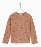 Zara jongens longsleeve t-shirt bruin roze maat 152, Kinderen en Baby's, Kinderkleding | Maat 152, Nieuw, Jongen, Ophalen of Verzenden