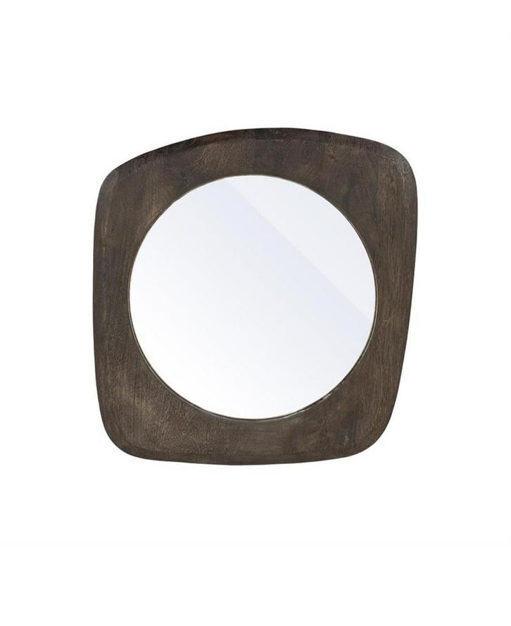 By Boo Spiegel Moku Bruin - Stijlvolle Wandspiegel, Huis en Inrichting, Woonaccessoires | Spiegels, Nieuw, 50 tot 75 cm, Minder dan 100 cm