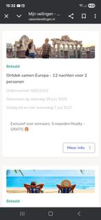 12 dagen in Europa hotel, Tickets en Kaartjes, Hotelbonnen, Twee personen, 3 overnachtingen of meer