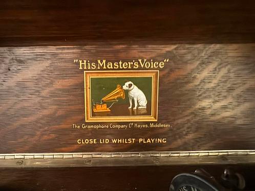 Antieke grammofoon His master's voice, Antiek en Kunst, Antiek | Tv's en Audio, Ophalen of Verzenden