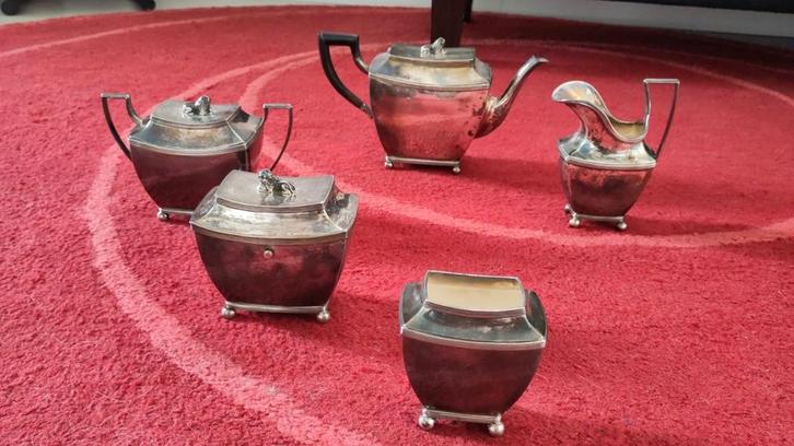 5-delig Sterling zilveren theeservies  Gerrit Reijnen, Antiek en Kunst, Antiek | Goud en Zilver, Zilver, Ophalen