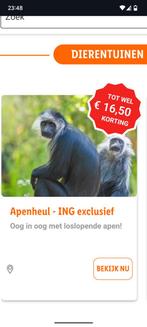 5 x Apenheul voor €12,50 p.p., Tickets en Kaartjes, Drie personen of meer, Kortingskaart