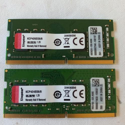 Kingston 16GB 2x 8GB DDR4 2666MHz SODIMM, Computers en Software, RAM geheugen, Zo goed als nieuw, Laptop, 16 GB, DDR4, Ophalen of Verzenden