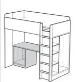 Ikea STUVA hoogslaper met bureau, Huis en Inrichting, Ophalen, Hoogslaper, Eenpersoons, 200 cm