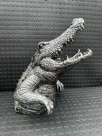 krokodil 43x30cm (zilver/zwart)Nieuw!, Verzamelen, Beelden en Beeldjes, Ophalen of Verzenden, Nieuw, Dier