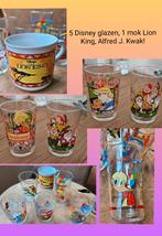DISNEY Lion King mok, 5 Disney glazen, 1 Alfred J. Kwak etc., Verzamelen, Disney, Ophalen of Verzenden, Leeuwenkoning of Jungle Boek