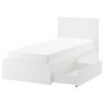 MALM bed frame, hoog model, met 2 ruime opberglades, Ophalen, Gebruikt, 90 cm, Eenpersoons