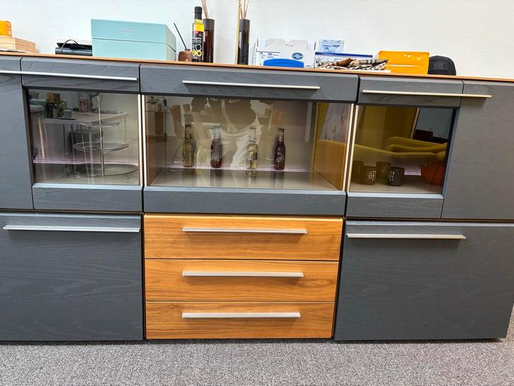Antieke Kast met Vitrine en Lades - Stijlvol & Functioneel, Antiek en Kunst, Antiek | Meubels | Kasten, Ophalen