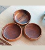 Vintage Houten Schaaltjes - 60er Jaren, Huis en Inrichting, Woonaccessoires | Schalen en Manden, Gebruikt, Schaal, Rond, Ophalen of Verzenden