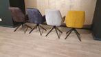 Vier maal draaibare eetkamerstoel in velvet en geweven stof, Ophalen, Overige kleuren, Nieuw, Vier