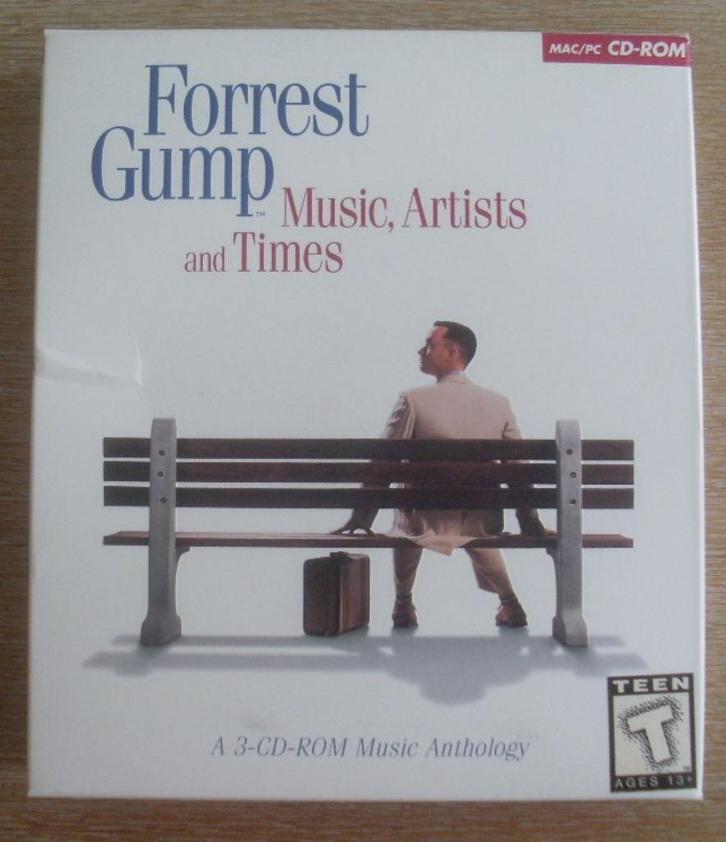 Forrest Gump - Music, Artists and Times 3x CD-rom music anth, Verzamelen, Film en Tv, Gebruikt, Film, Gebruiksvoorwerp, Ophalen of Verzenden