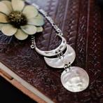 Ethnasia eclipse sequence maan fases lange ketting, Ophalen of Verzenden, Zo goed als nieuw, Zilver, Overige materialen