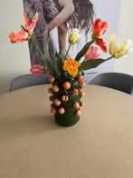 Mooie vaas groen met oranje pompoenen ,50cm hoog, Huis en Inrichting, Woonaccessoires | Vazen, Ophalen, Overige materialen, 50 tot 75 cm