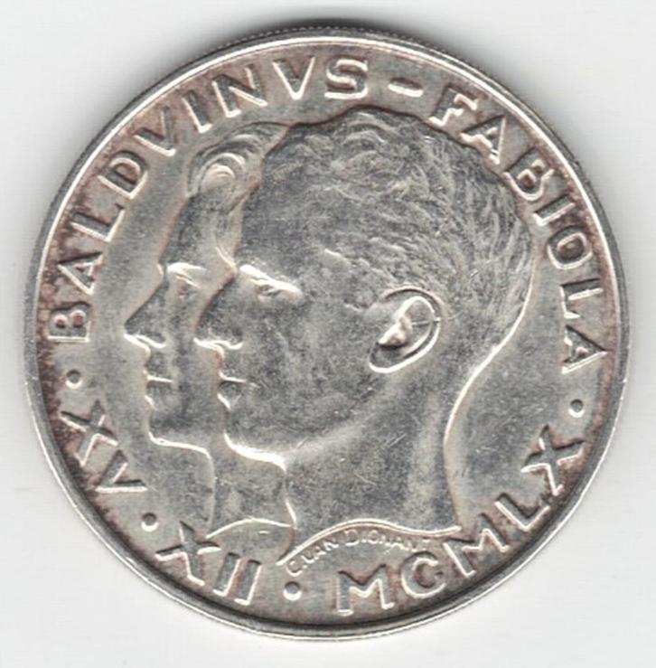 25-2057 Belgie 50 franc 1960, Postzegels en Munten, Munten | Europa | Niet-Euromunten, Losse munt, België, Zilver, Verzenden