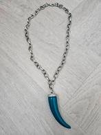 Trendy ketting met tand en strass - Zo goed als nieuw!, Overige materialen, Met strass, Ophalen of Verzenden, Zo goed als nieuw