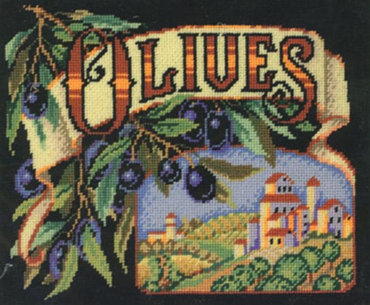 borduurpakket OLIVES needlepoint MARTI, Hobby en Vrije tijd, Borduren en Borduurmachines, Nieuw, Borduurpakket, Handborduren, Ophalen of Verzenden